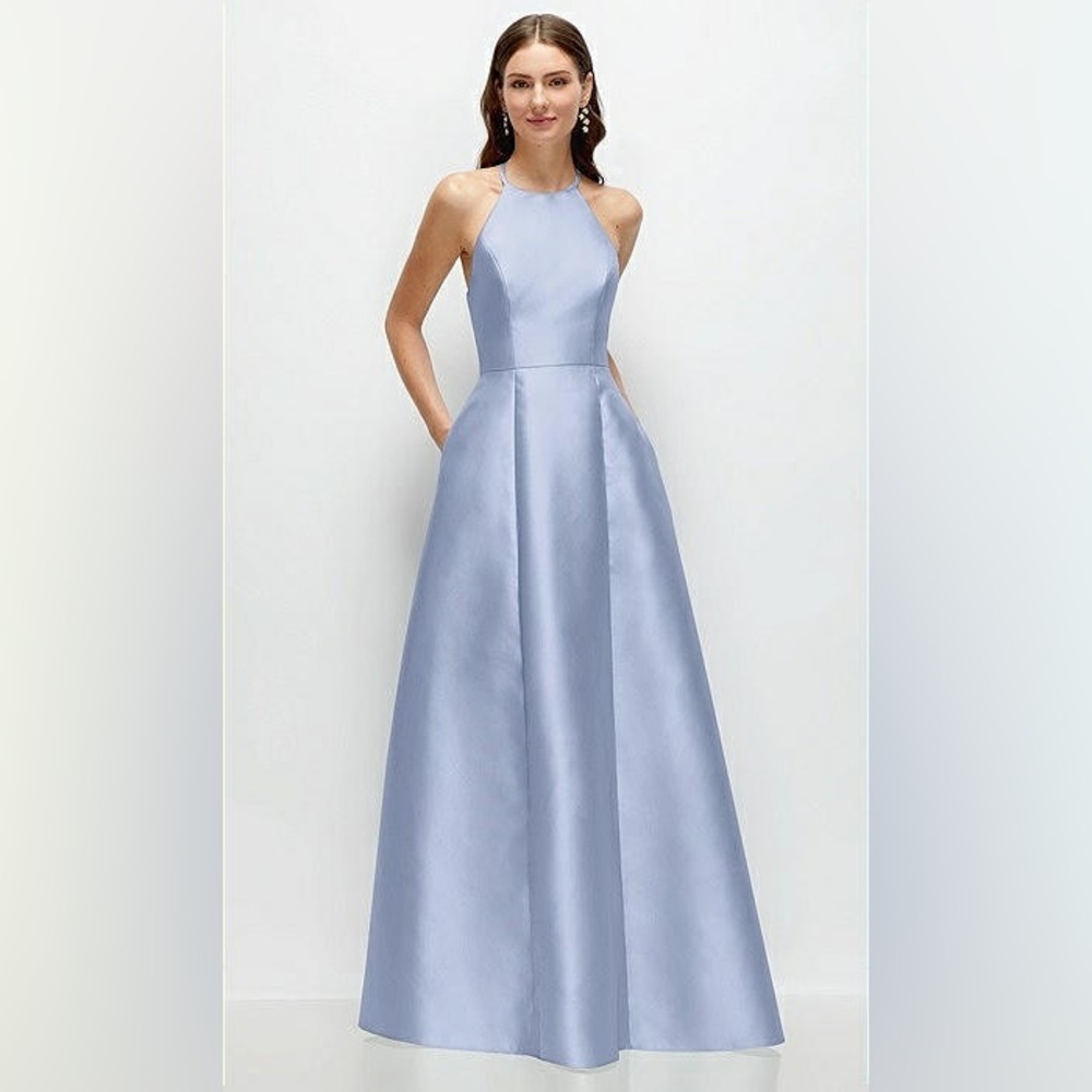 ALFRED SUNG Davis D874 sky blue bridesmaid dress